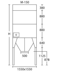 Silo Mod. 5,33m³ 150/60° H3940 M&M